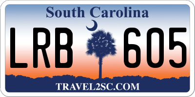 SC license plate LRB605