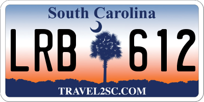 SC license plate LRB612