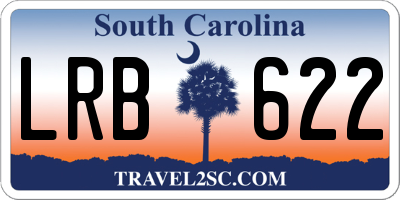 SC license plate LRB622