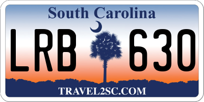 SC license plate LRB630
