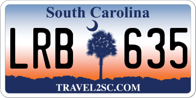 SC license plate LRB635