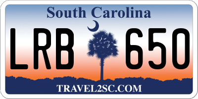 SC license plate LRB650