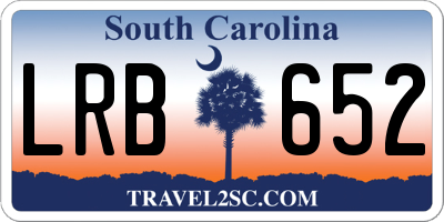 SC license plate LRB652