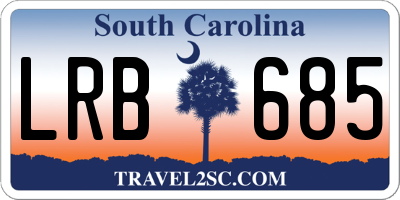 SC license plate LRB685