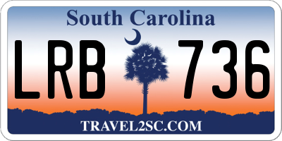 SC license plate LRB736