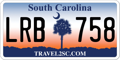 SC license plate LRB758