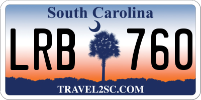 SC license plate LRB760