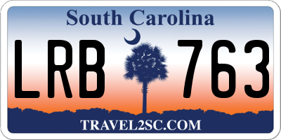 SC license plate LRB763