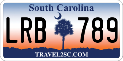 SC license plate LRB789