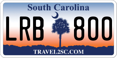 SC license plate LRB800