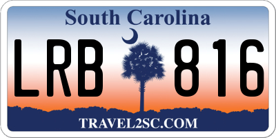 SC license plate LRB816