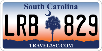 SC license plate LRB829