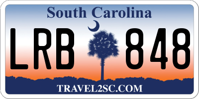 SC license plate LRB848