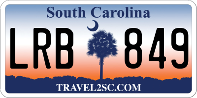 SC license plate LRB849