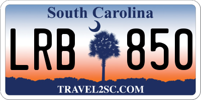 SC license plate LRB850