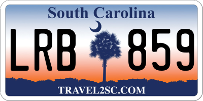 SC license plate LRB859