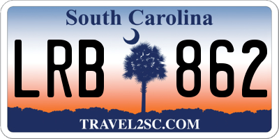 SC license plate LRB862