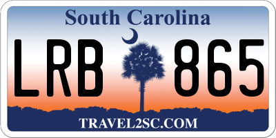 SC license plate LRB865