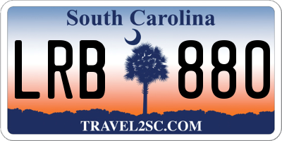 SC license plate LRB880