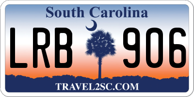 SC license plate LRB906