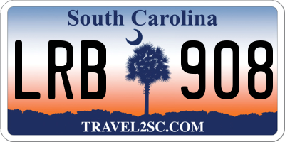 SC license plate LRB908