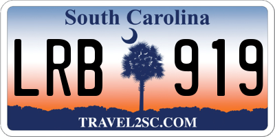 SC license plate LRB919