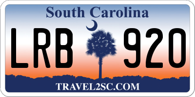 SC license plate LRB920