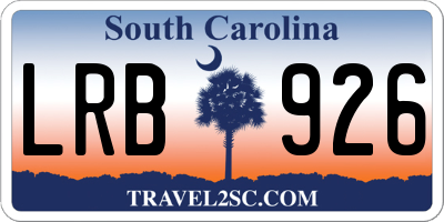 SC license plate LRB926