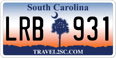 SC license plate LRB931
