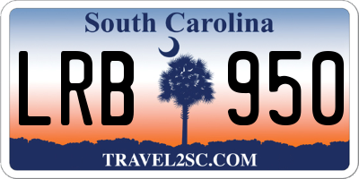 SC license plate LRB950
