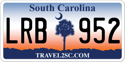 SC license plate LRB952