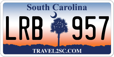 SC license plate LRB957