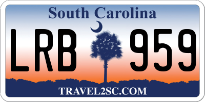SC license plate LRB959