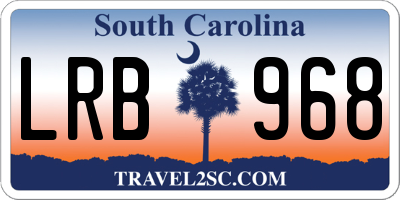 SC license plate LRB968