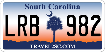 SC license plate LRB982