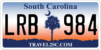 SC license plate LRB984