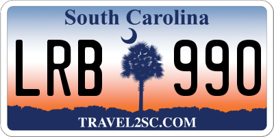 SC license plate LRB990