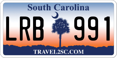 SC license plate LRB991