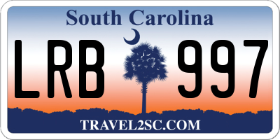 SC license plate LRB997
