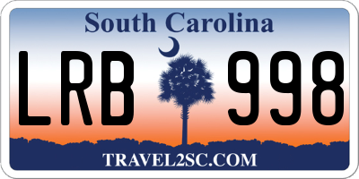 SC license plate LRB998