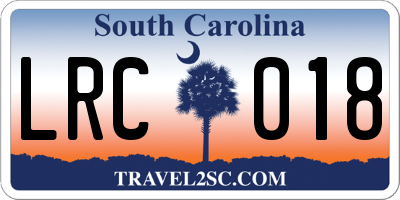 SC license plate LRC018