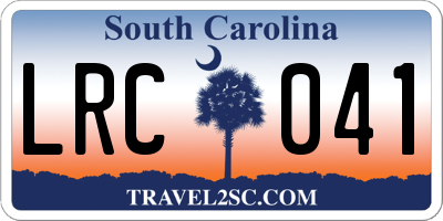 SC license plate LRC041