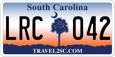 SC license plate LRC042