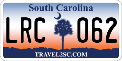 SC license plate LRC062