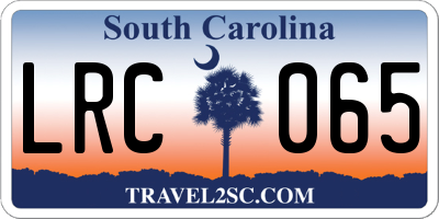 SC license plate LRC065