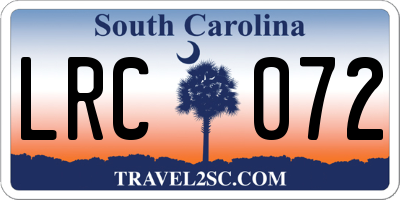 SC license plate LRC072