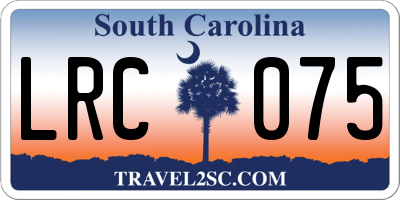 SC license plate LRC075