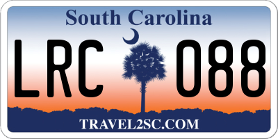 SC license plate LRC088