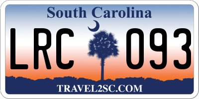 SC license plate LRC093