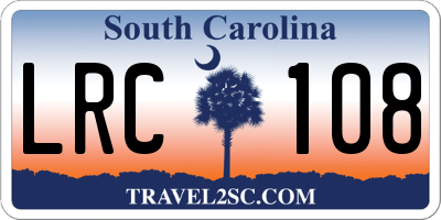 SC license plate LRC108